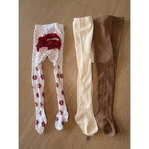 Toddler Girls Pantyhose Tights Size 18-24 Months And Up Various Colors 3 Pairs